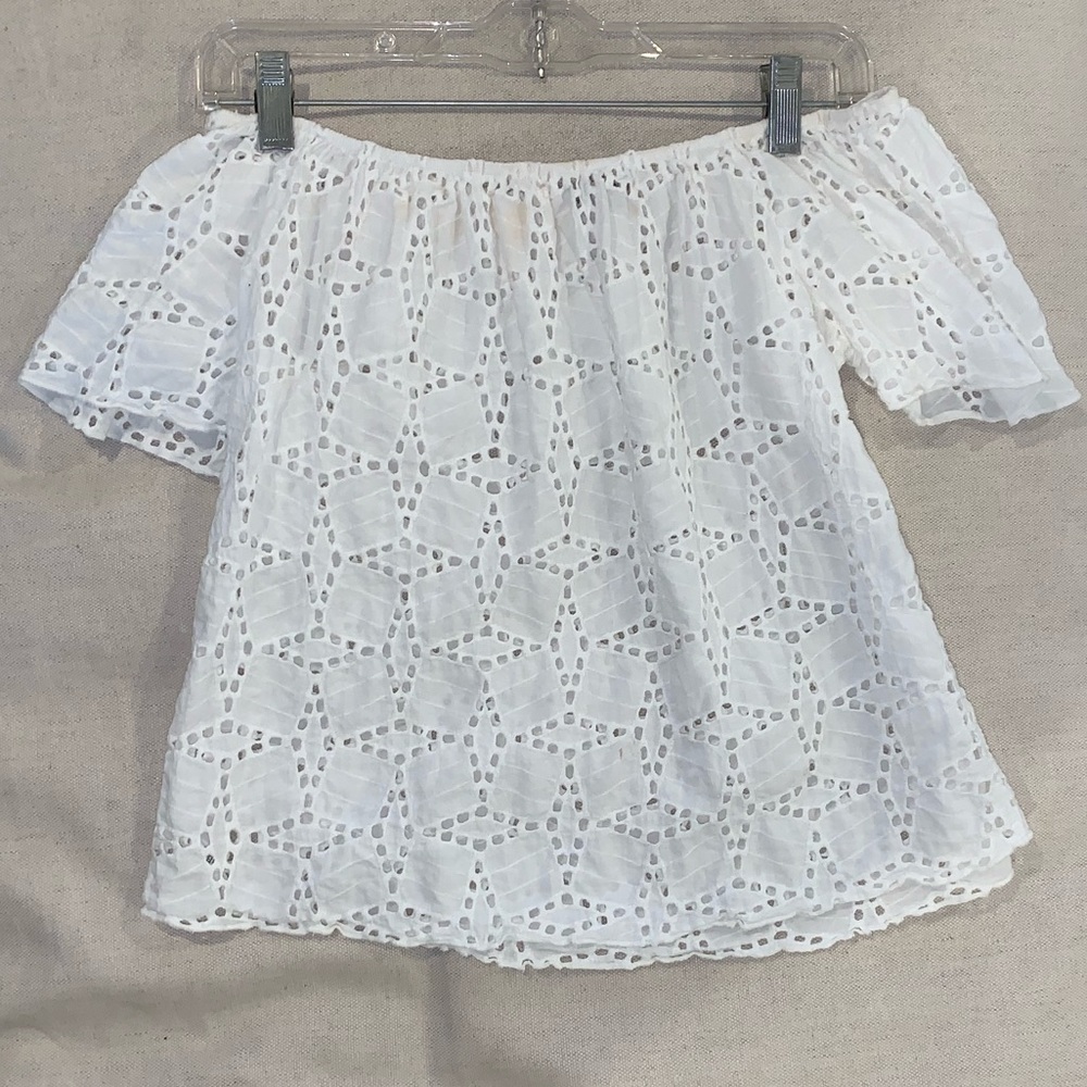 Eyelet Off The Shoulder Top